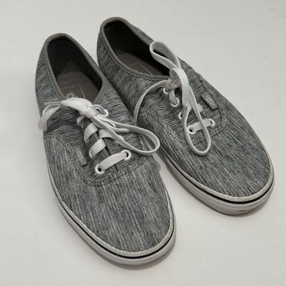 VANS Gray Canvas Shoes Lace Up Flats Skate Sneakers Womens Size 7 EU 37 - Picture 1 of 6